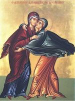Sfanta Fecioara Maria, Maica Domnului si verisoara sa Sfanta Elisabeta, sotia Sfantului preot Zaharia