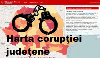 Harta coruptiei judetene - Romania Curata - Un portal ANTICORUPTIE - CU OCHII PE VOI - Societatea Academica din Romania (SAR) si RomaniaCurata.ro pun la dispozitia celor interesati de activitatea Directiei Nationale Anticoruptie (DNA) si de fenomentul coruptiei manifestat la nivel local o harta online interactiva ce permite vizualizarea unei serii de informatii referitoare la cazurile instrumentate de catre procurorii DNA intr-o maniera user-friendly.  Scopul acestei harti interactive este acela de a facilia accesul persoanelor direct interesate de activitatea DNA, precum membrilor societatii civile si jurnalistilor, dar si celor din mediul academic care doresc sa analizeze din punct de vedere statistic problematica (anti)coruptiei si, nu in ultimul rand, al publicului larg la informatii descriptive si usor comparabile la nivel de condamnare individuala.